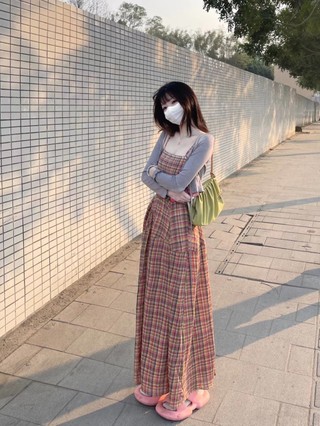 Phù Hợp Với Phụ Nữ  Xuân/Hè Phong Cách Mới Nhẹ Nhàng Gió Mát Kiểu Pháp Thắt Lưng Hiển Thị Gầy Kẻ Sọc