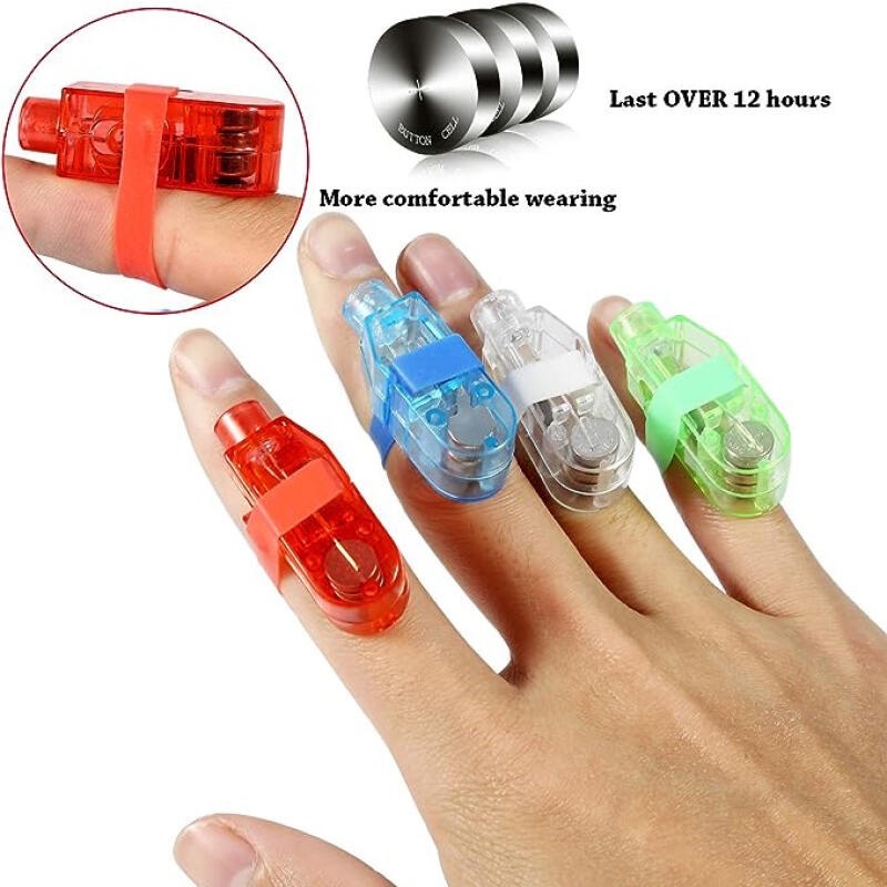 Set 10 Đèn led Dạ Quang Đeo Ngón Tay Độc Đáo Trang Trí Tiệc Năm Mới