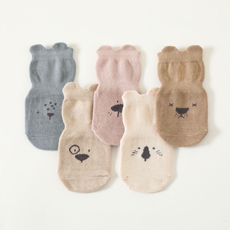 Vớ cotton Mềm Thoáng Khí Chống Trượt Co Giãn In Họa Tiết Hoạt Hình Dễ Thương Cho Bé