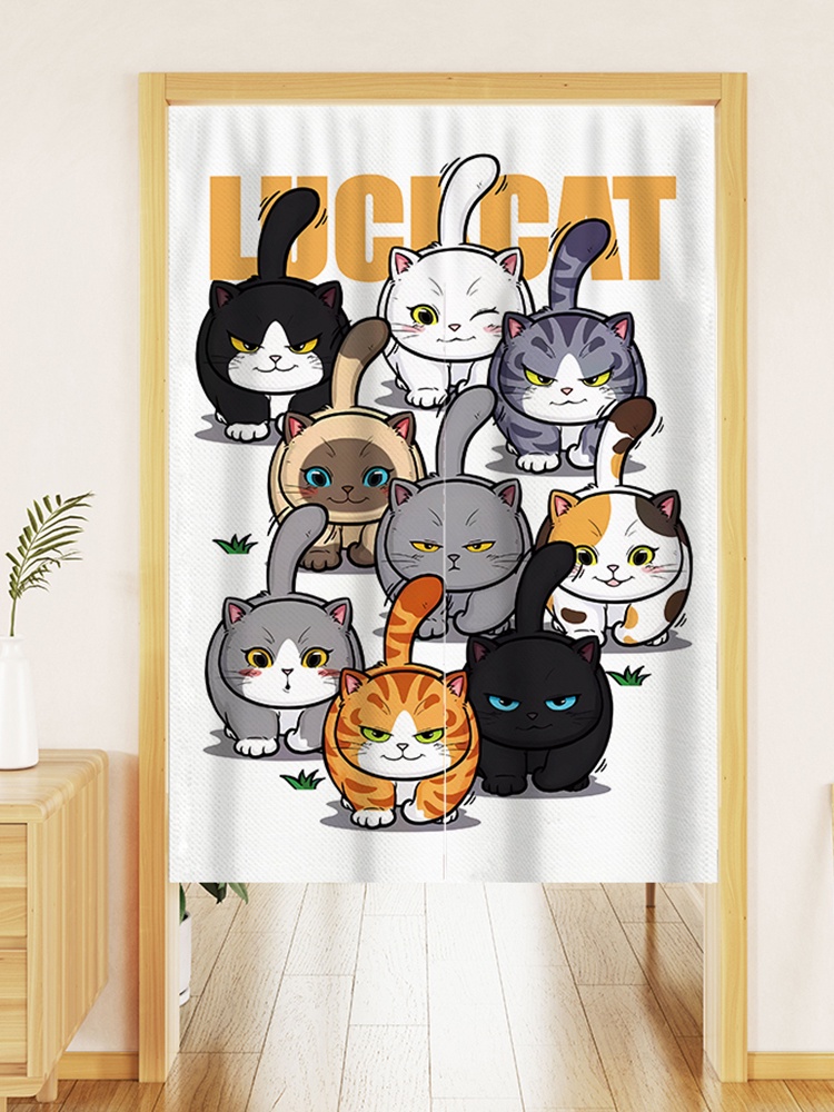 Phong cách Nhật Bản Caicai Cat Door Shield Cửa hàng nhà bếp Rèm vệ sinh thương mại Nhà hàng phía sau