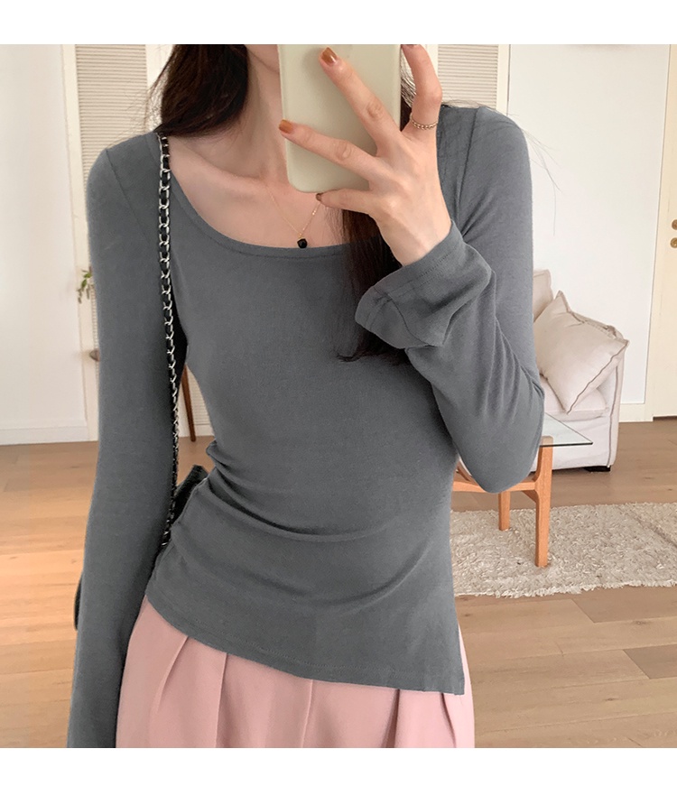 Áo Thun Tay Dài Cổ Vuông Dáng Ôm Xẻ Tà Thời Trang 67688