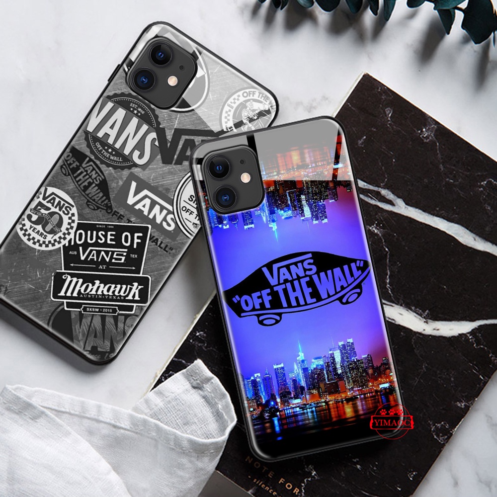 Ốp Điện Thoại Kính Cường Lực Hình vans Cho iphone se 12 pro max 13 mini t190 Thời Trang