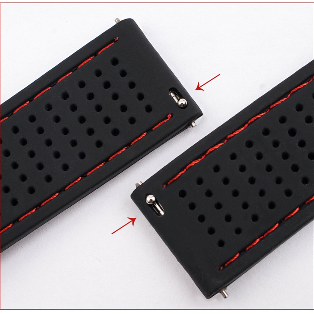 Mới Dây Đeo Đồng Hồ Thể Thao Bằng Cao Su Silicon Mềm Thoáng Khí Chống Nước 18mm 20mm 22mm 24mm Cho Nam