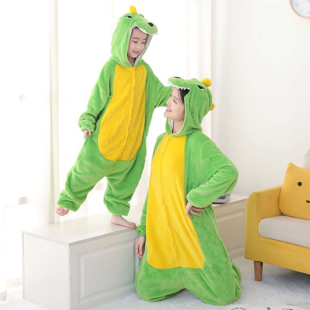 Bộ Đồ Ngủ Liền Thân Hóa Trang Khủng Long Hoạt Hình Dễ Thương Cho Bé