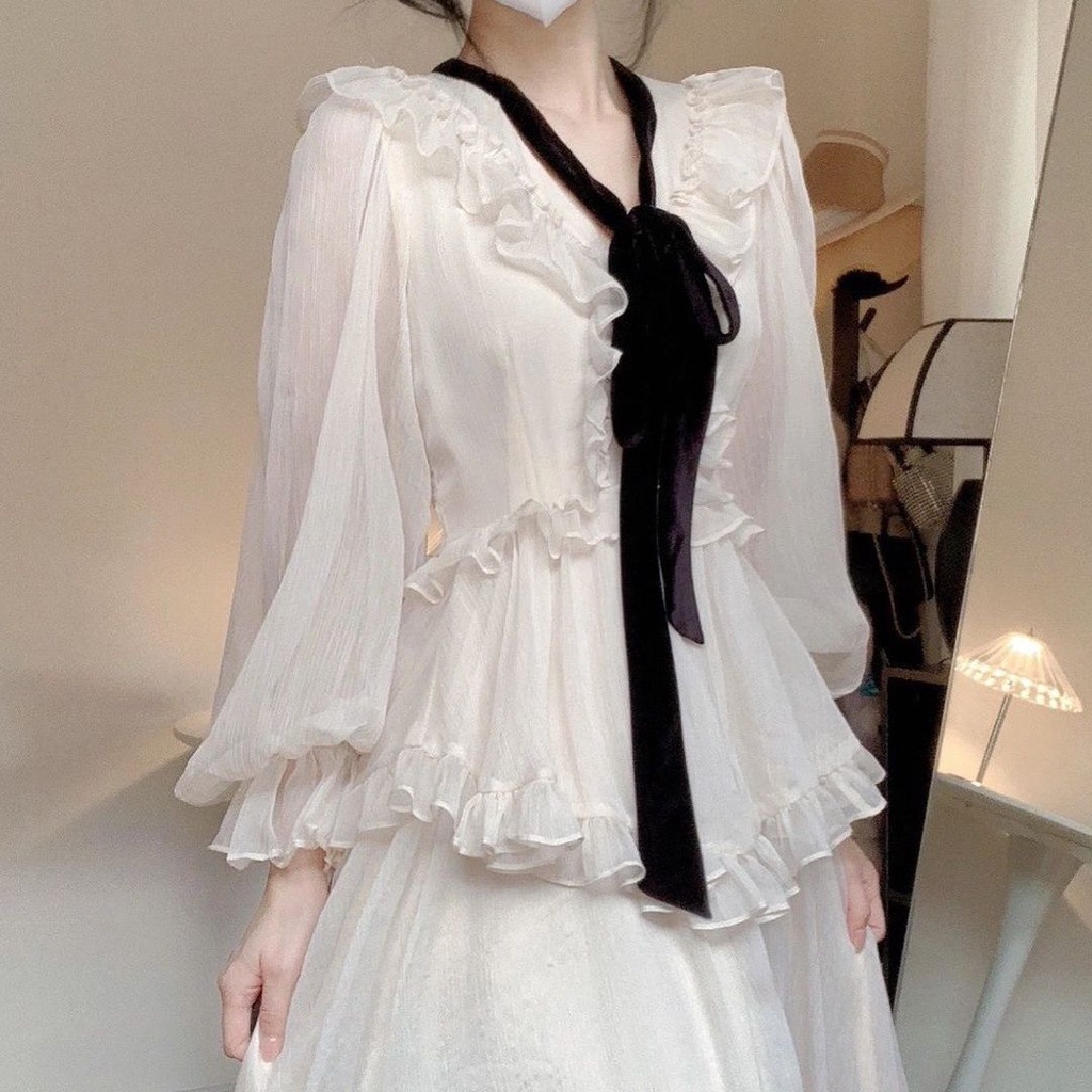 Váy hot xu hướng trong Năm Nay, Bộ Đồ Lụa Trắng Áo Sơ Mi Trắng, Váy Nửa Người dáng dài cho nữ