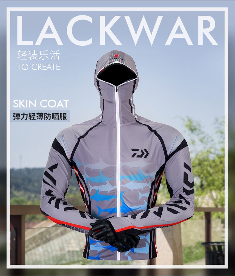 Mới Áo Khoác Câu Cá Chống Tia uv Có Mũ Trùm Phối Khóa Kéo Có size Lớn s-6xl Dành Cho Nam Giới