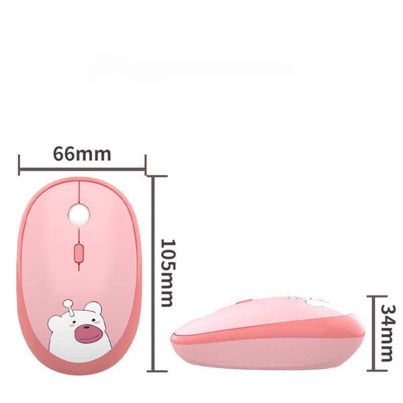Chuột Quang Không Dây 2.4g 1600Dpi Họa Tiết Hoạt Hình Dễ Thương