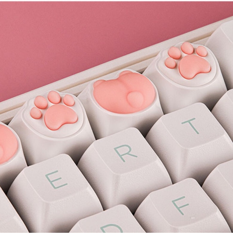 Móc Khóa Hình Dấu Chân Mèo Bằng silicone Dễ Thương