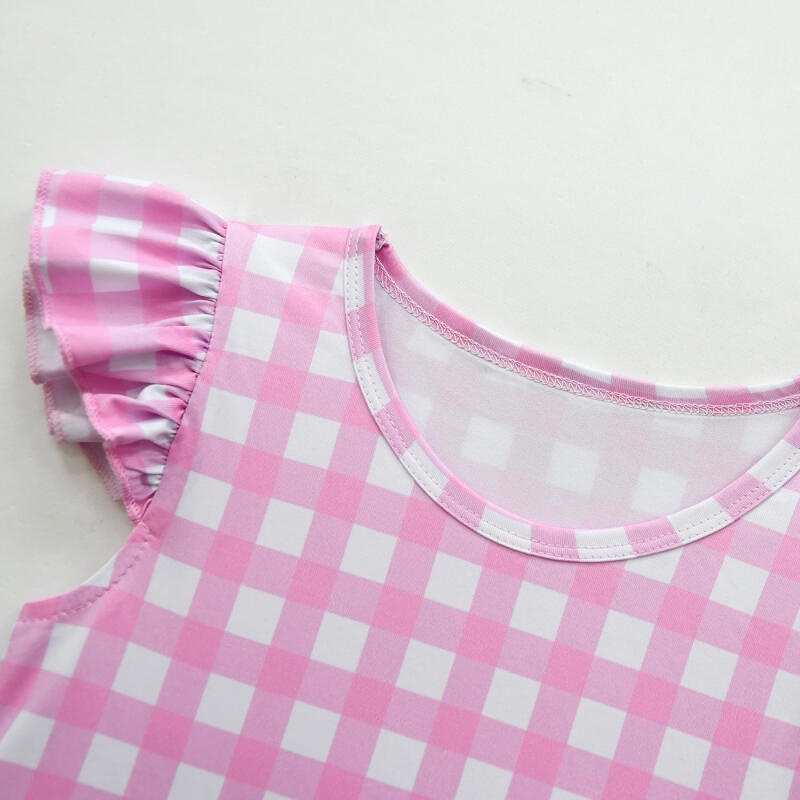 Bộ Đồ Ngủ Màu Hồng Tay Ngắn In Hình Công Chúa barbie Dễ Thương Cho Bé Gái