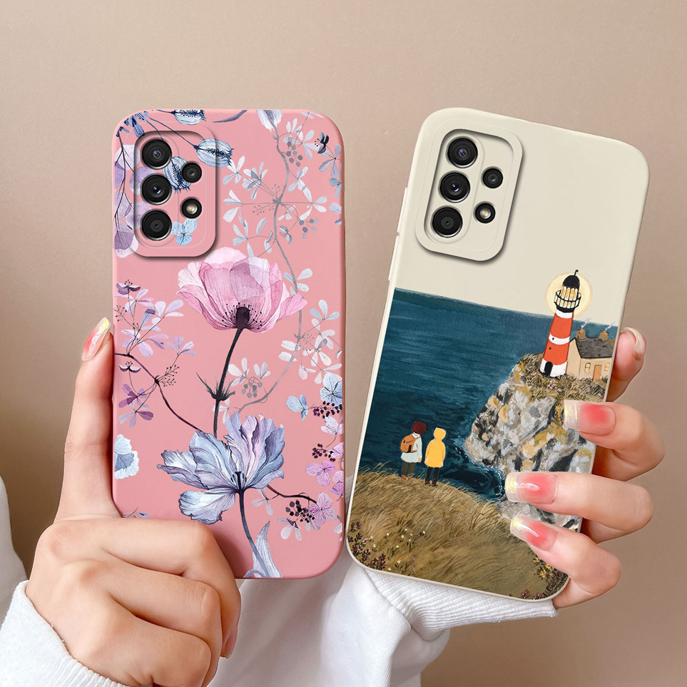 Dành Cho Samsung Galaxy A52S 5G A52 Vỏ Hải Đăng Bên Biển Bảo Vệ Camera Vỏ Silicon Lỏng Mềm Cho Samsu