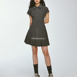 Đầm cổ polo sọc xếp li