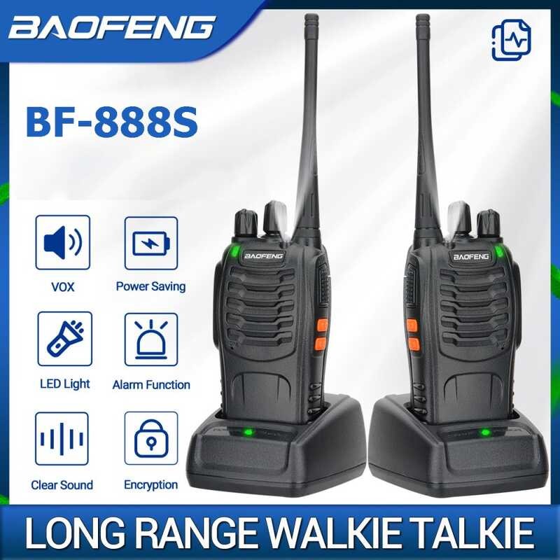 2Pcs Gốc Baofeng Bf-888S Walkie Talkie 888S UHF Long Range Portable Đèn Pin Trong Nhà Và Ngoài Trời 