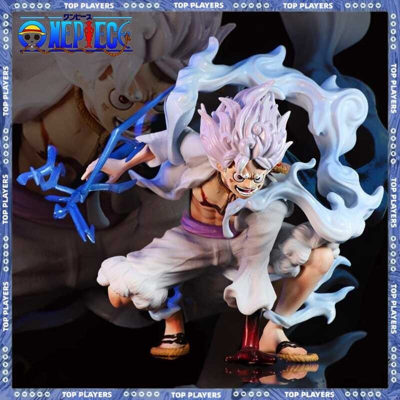 One Piece Anime Lighing Luffy Gear 5 Hình Mặt Trời Thần Nikka Ngồi xổm Cảnh 19cm Pvc Nhân Vật Hành Động Mô Hình Đồ Chơi Người Lớn