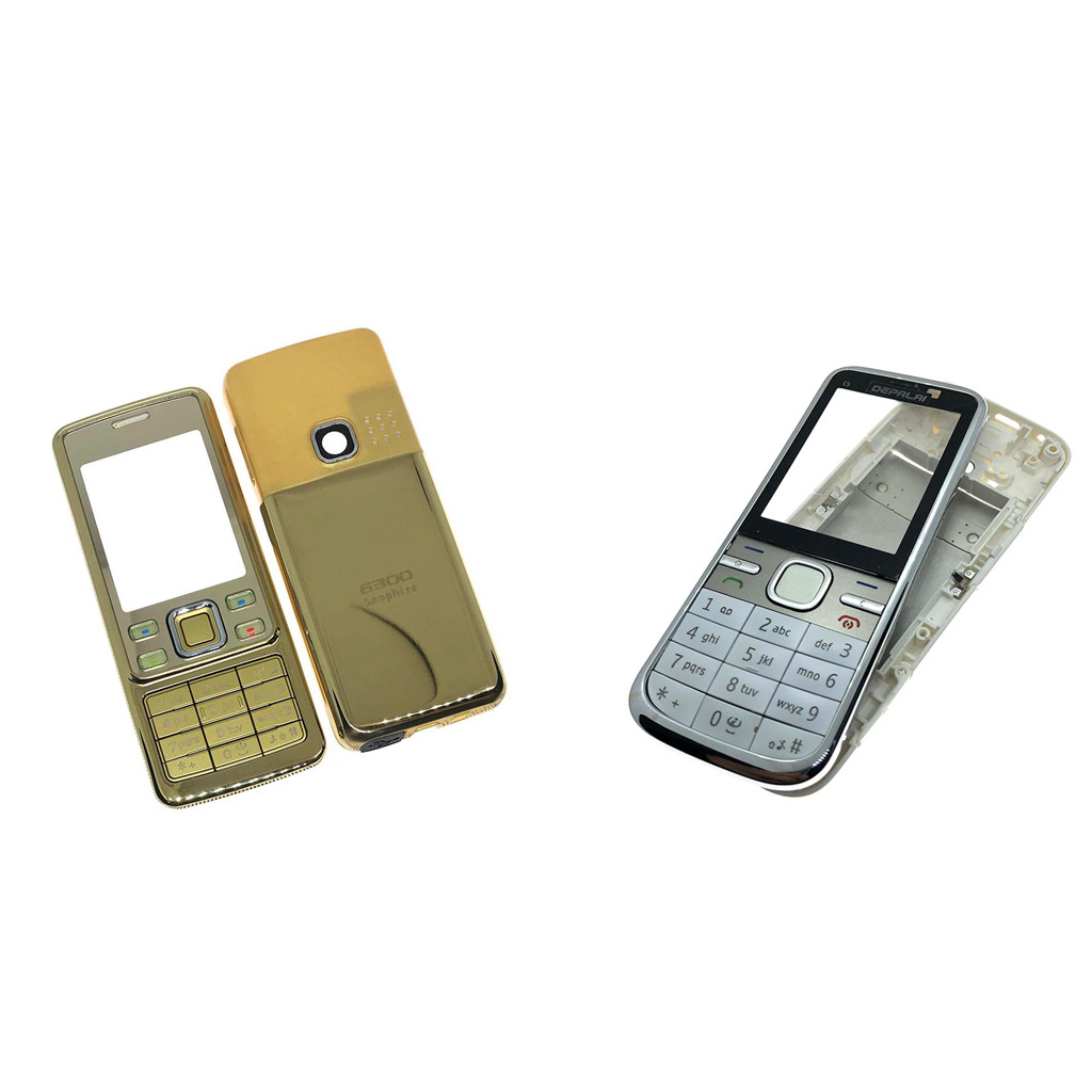 Vỏ Điện Thoại Cho Nokia 6300 Vỏ Điện Thoại Di Động C5 C5-00 Ốp Lưng Bàn Phím Pin Mặt Trước Mặt Khung