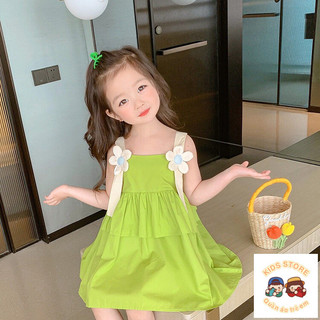 Váy đeo chéo bé gái Váy Vest mùa hè Váy công chúa trẻ em