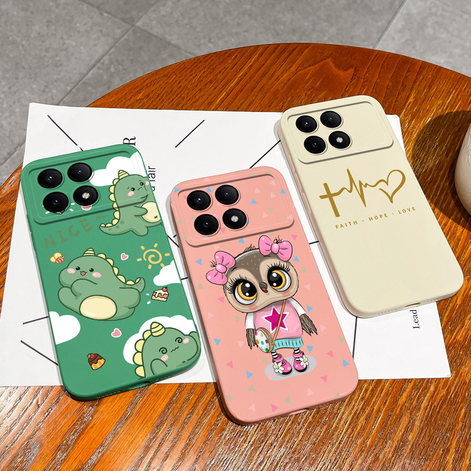 Ốp Điện Thoại Cho Xiaomi Redmi K70 Pro K70E Ốp Lưng Dễ Thương Cú Khủng Long Silicon Mềm Bảo Vệ Ốp Lư