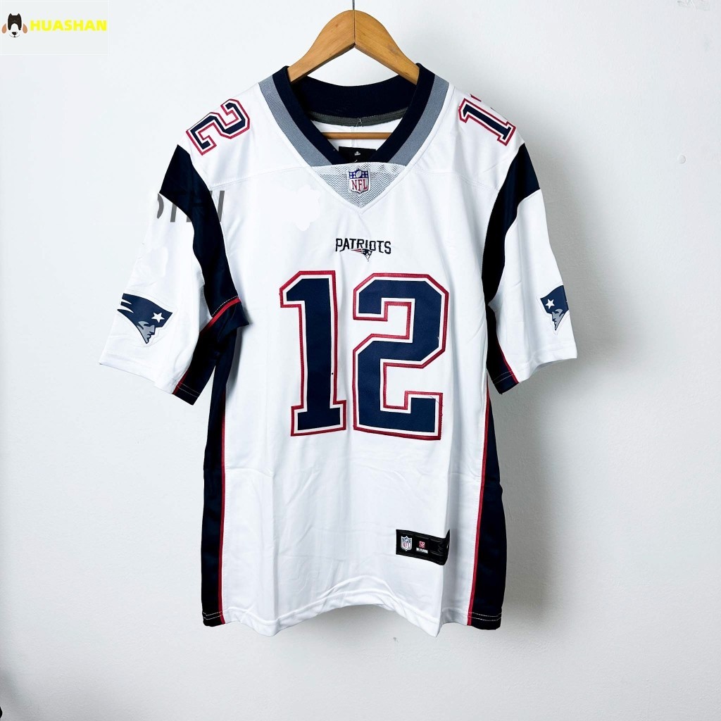 Nfl Bóng Đá Cao Cấp Jersey Bóng Bầu Dục Tom Brady 12 Yêu Nước Áo Sơ Mi Trắng Plus Size Nam 2024