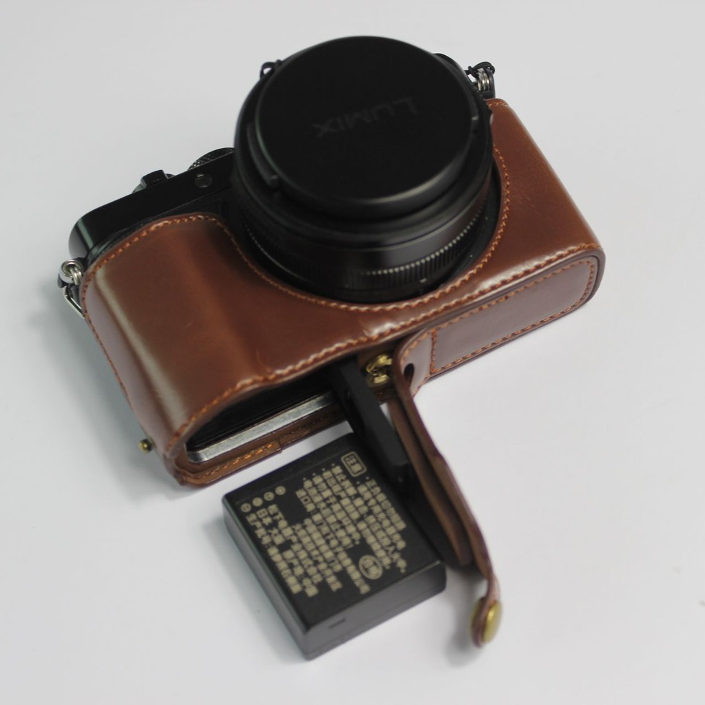 Panasonic LX100 LX100II Vỏ da máy ảnh kỹ thuật số thế hệ thứ hai Đế da thật Túi nửa vai Vỏ bảo vệ