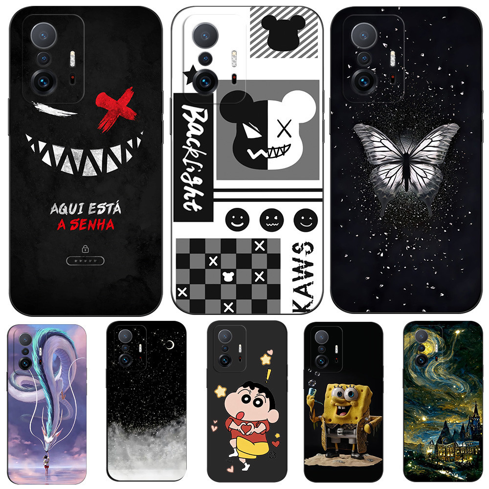Ốp Lưng Cho Xiaomi 11T 11T Pro Mềm Ốp lưng Silicon Xiaomi11T mi 11 T 11TPro Màu Đen tpu ốp Lưng Nền 