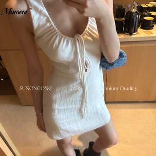 2024 Phong Cách Mới Vest Sling Đầm Mùa Hè Trắng Pháp Váy Ngắn Gợi Cảm Cô Gái Nóng Váy Đen