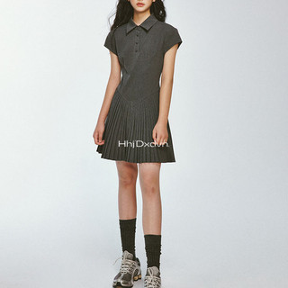Đầm cổ polo sọc xếp li