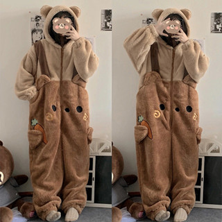  Anime Onesie Gấu Dễ Thương Người Lớn Động Vật Pijama Ấm Flannel Bộ Đồ Ngủ Nam Nữ Cosplay Halloween Hoạt Hình Pyjama Gấu Mùa Đông Đồ Ngủ 