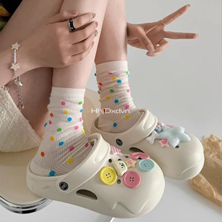 Dép đế dày Baotou có giá trị cao tự làm chống trượt Dép nữ mùa hè mặc ngoài 2024 Giày đế mềm hoạt hình lỗ