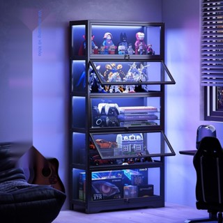  ☈◙ Hiển thị tủ acrylic trong suốt tủ đồ điện tử phòng trang trí phòng chứa nhiều tầng với đèn và khóa 
