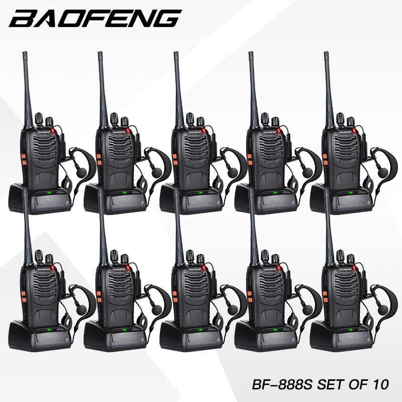 COD * 10Pcs * Baofeng 888S 5W Hai Chiều Radio Walkie Talkie Bf 888S Sẵn Sàng Gửi Ra Walkie Talkie Tầ