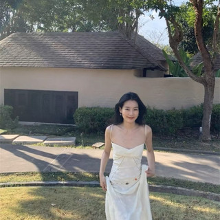Whbyzwhcb Pháp Trà Nghỉ Sang Trọng Pure Desire Dây Dây Dây Đầm Mùa Hè Phong Cách Mới Thắt Lưng Ôm Hơn Nhìn Cổ Tích Váy Dài Nữ Hợp Thời Trang