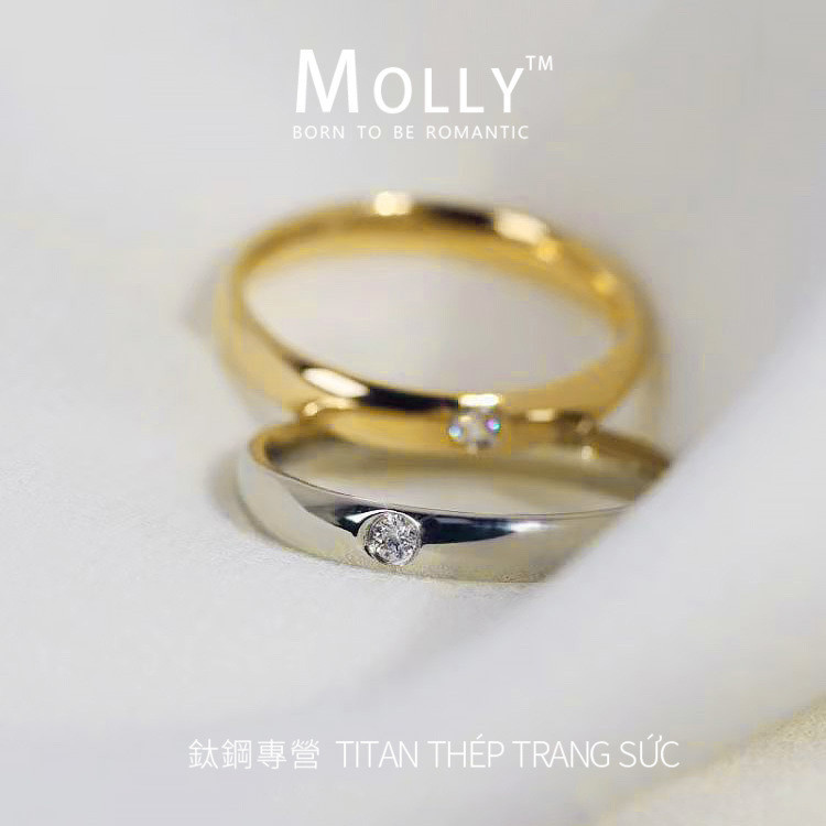 Thép Titan Thép Titan Tối Giản Kim Cương Nhẫn Nữ Không Phai Màu Không Dị Ứng Mạ Vàng 18K Đồng Bằng Nhẫn Đuôi Nhẫn Chất Lượng Cao Trang Sức Thời Trang