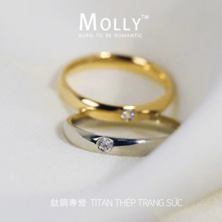 Thép Titan Thép Titan Tối Giản Kim Cương Nhẫn Nữ Không Phai Màu Không Dị Ứng Mạ Vàng 18K Đồng Bằng Nhẫn Đuôi Nhẫn Chất Lượng Cao Trang Sức Thời Trang