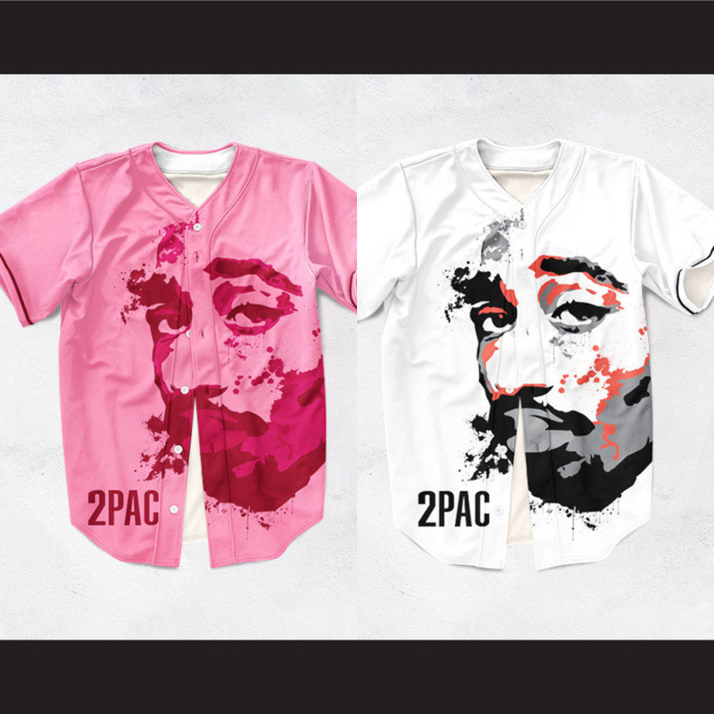 2PAC 02 Áo thun bóng chày MAKAVELI Thiết kế 1