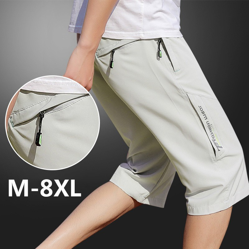 Quần Short M-8xl Nam Quần Short Lụa Băng Quần Short Nam Quần Short Thể Thao Mỏng Quần Short Size Lớn Quần Crop Phù Hợp Với Quần Short Co Giãn Quần Short Khô Nhanh Quần Short Chạy Bộ