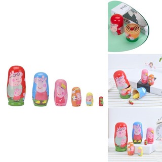 Bộ búp bê Matryoshka 6 lớp đáng yêu của Nga có chú lợn Peppa