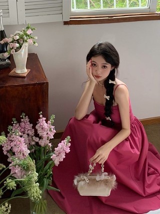 Đầm Hai Dây Nữ Mùa Hè Mới Váy Dài Khí Chất
