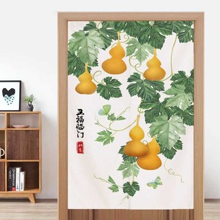 Rèm cửa phong cách Trung Hoa rèm vách ngăn rèm vải gia dụng nắp phòng tắm nhà bếp rèm cửa nhà vệ sinh rèm nửa phòng ngủ không cần khoan lỗ 