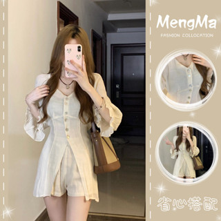 Set Bộ Đồ Mùa Hè Dành Cho Phụ Nữ Mới Nhất Quần Short Áo Sơ Mi Bánh Bèo