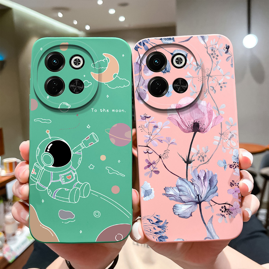 Dành Cho Tecno Pova 6 Neo Tecno Spark 30 5G Ốp Điện Thoại Họa Tiết Hoa Sang Trọng Silicon Mềm Chống 