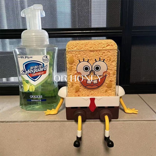 Spongebob squarepants giá thoát nước nhà bếp rửa chén bọt biển giá thấm hút nước vệ sinh hoạt hình cọ rửa miếng lót chống bụi rửa bát