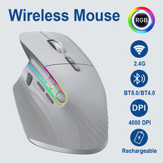 Elec Space Chuột không dây đa thiết bị Bluetooth 5.0 & 3.0 Chuột quang di động không dây 2.4G Chuột máy tính cầm tay tiện dụng