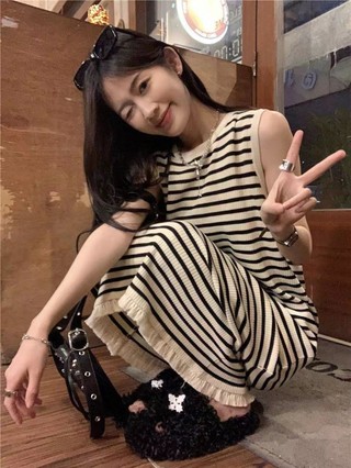 Váy Suông Nữ Dáng Dài Mùa Hè Mới Phong Cách Pháp
