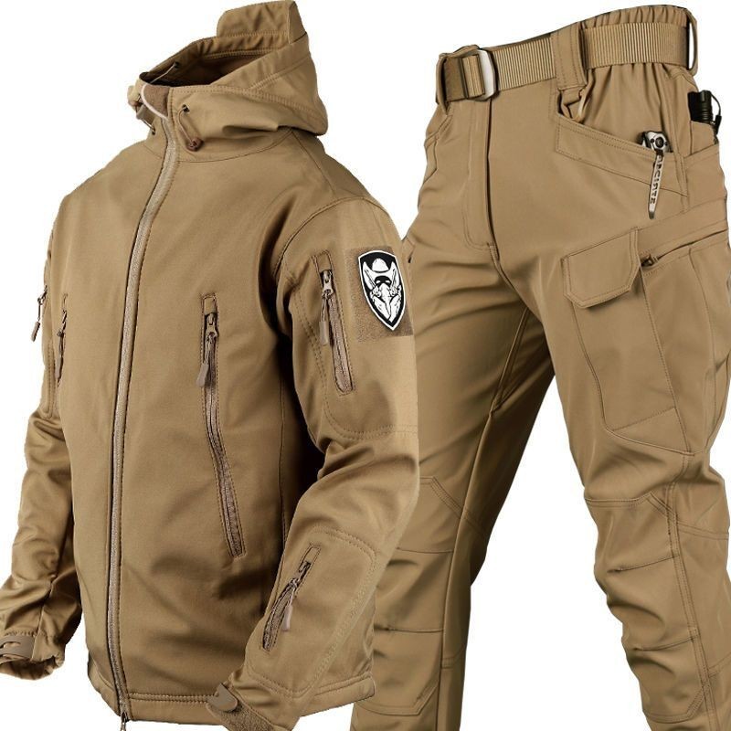Set Nam Thu Đông Snap Fleece Coat Soft Shell Windproof Ngoài Trời ,Set Đồ Nam
