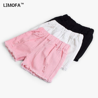 Ljmofa KIDS Dành Cho Bé Gái 3-14Y Hồng Mùa Hè Quần Short Denim Giữa Lớn Kid Mặc Quần Jean Rời