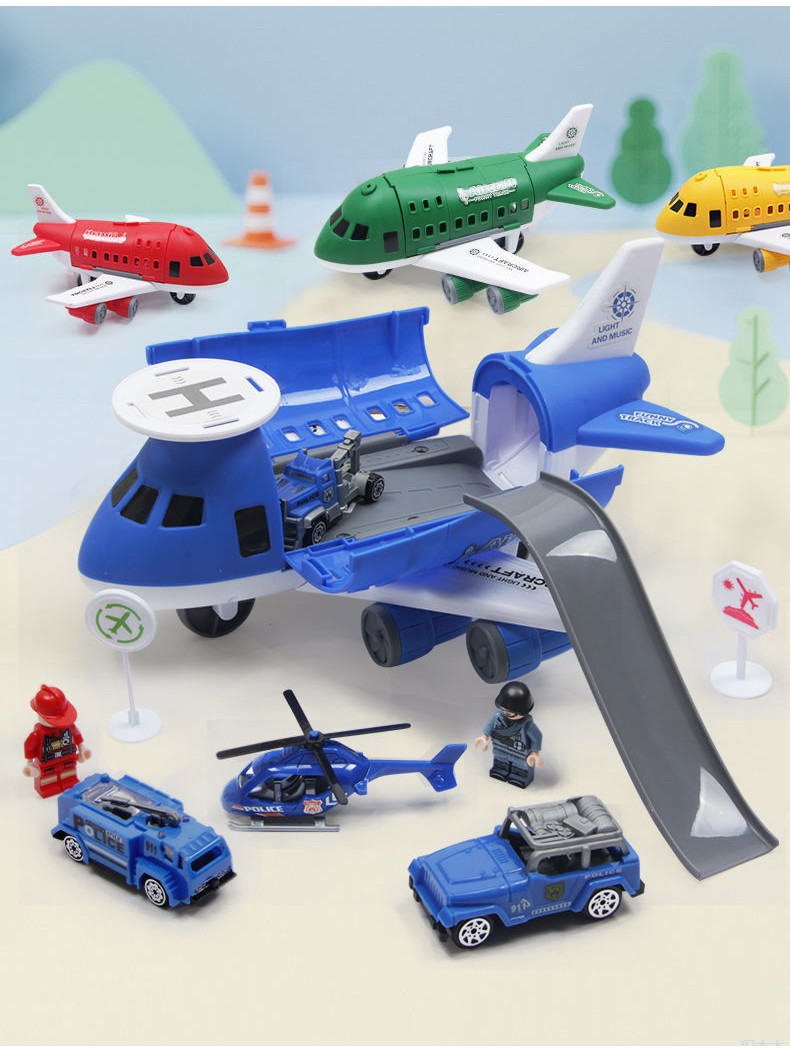 Order💯  Đồ chơi trẻ em mô hình máy bay lớn bé trai đồ chơi ô tô lưu trữ nhạc máy bay chở khách xe