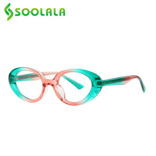 Soolala hình bầu dục mắt mèo chống ánh sáng xanh kính đọc sách nữ diopter phóng đại presbyopic farsight kính mắt + 0,5 1.0 đến 4.0