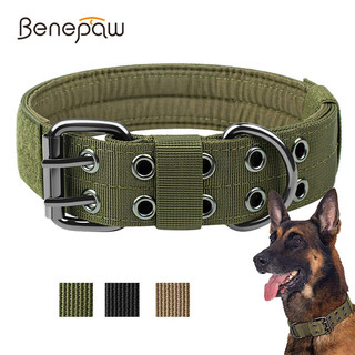 Benepaw Bền Chiến Thuật Cổ Chó Có Thể Điều Chỉnh Hạng Nặng Huấn Luyện Quân Sự Vòng Cổ Thú Cưng Trung Bình Chó Lớn Ma Thuật Miếng Dán Bảng ID