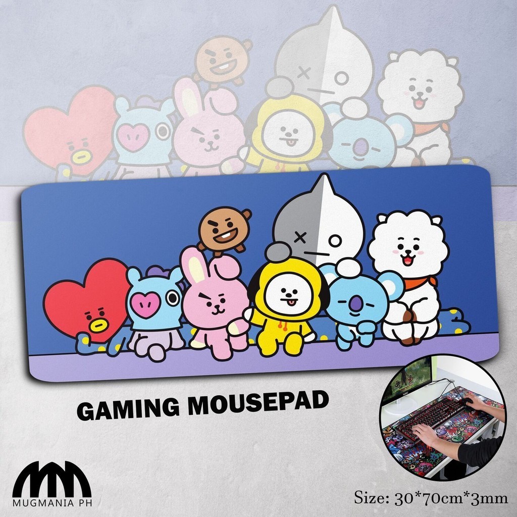 Miếng lót chuột chơi game BTS x Mugmania Character BT21 V2 - 30 * 70cm * 3mm