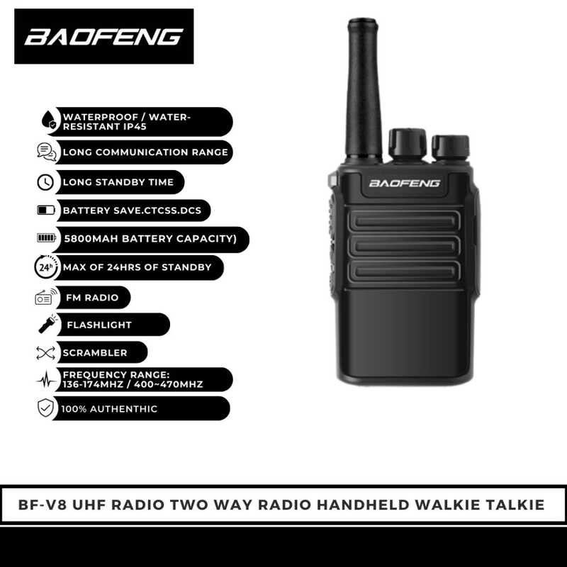 Baofeng Bf-V8 5W UHF Walkie Talkie Đài Phát Thanh Hai Chiều