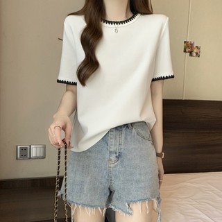 Áo thun ngắn tay Cotton nguyên chất 71216 đơn giản dành cho nữ